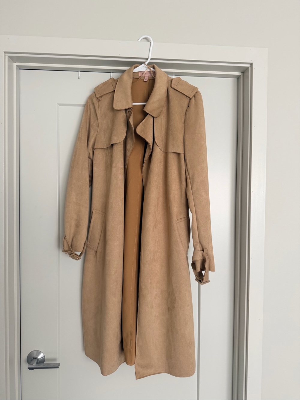 Philosophy Women’s Suede/Faux Leather Trench Coat